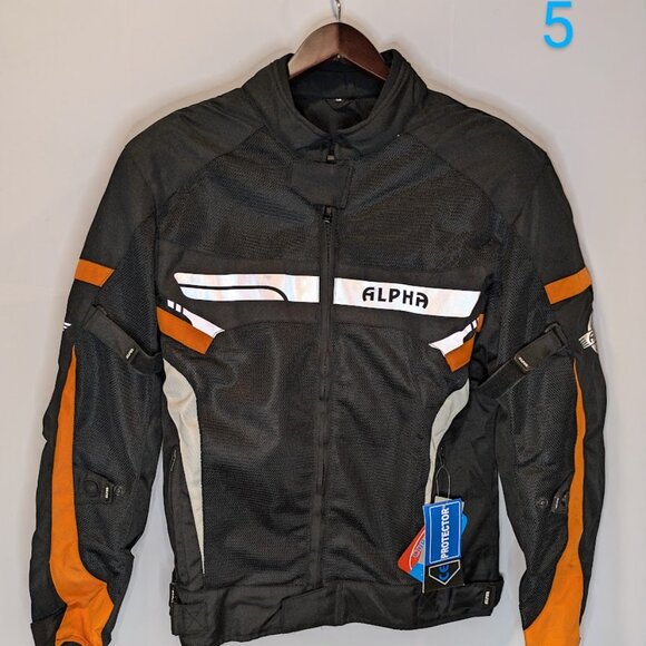 COPY - Alpha  Men's motorcycle jacket armored waterproof vents pockets  …Medium - Picture 1 of 7